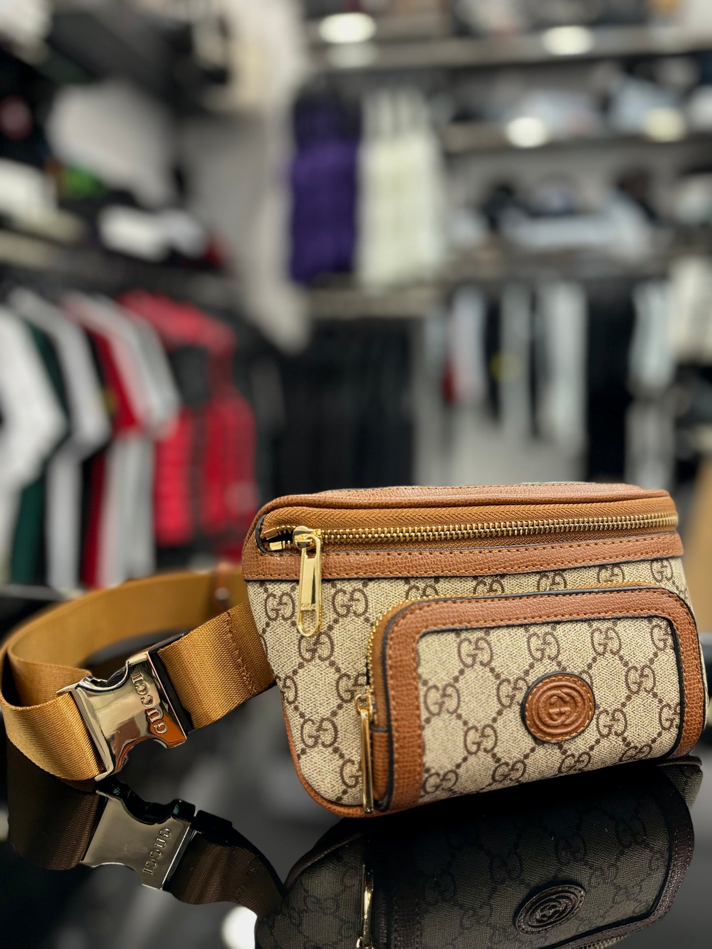 Gucci Light Brown τσαντάκι μέσης/χιαστί