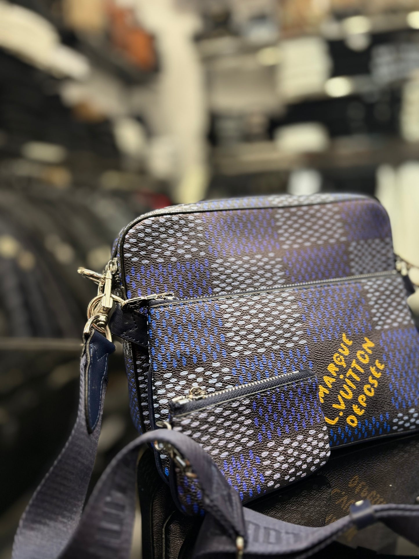 Louis Vuitton Trio blue bag ώμου/χιαστί