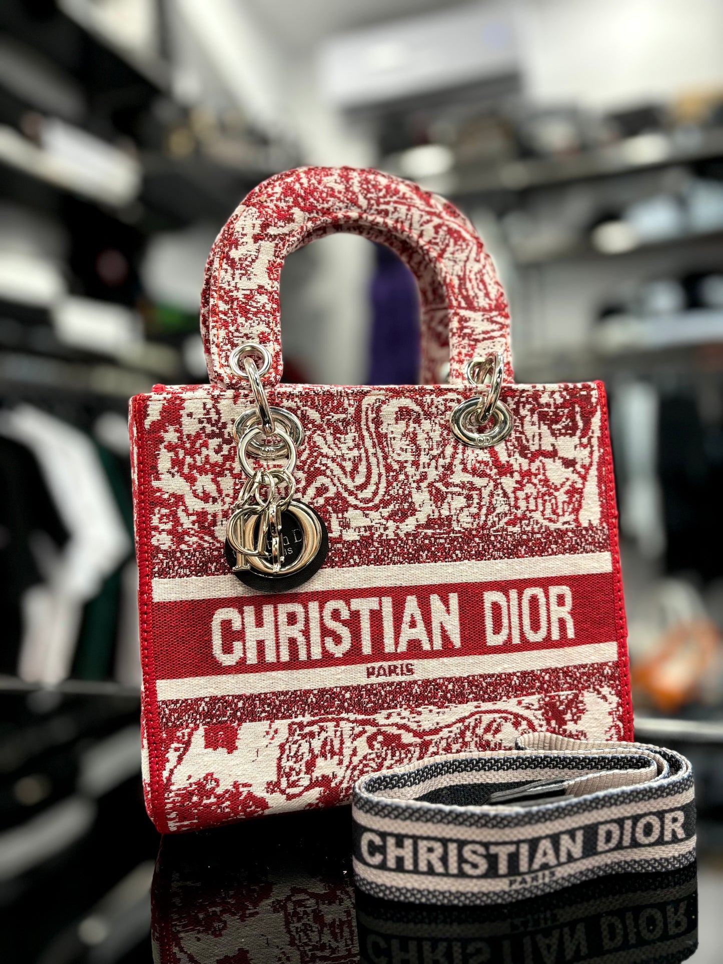 Dior Lady D-Lite Canvas Red