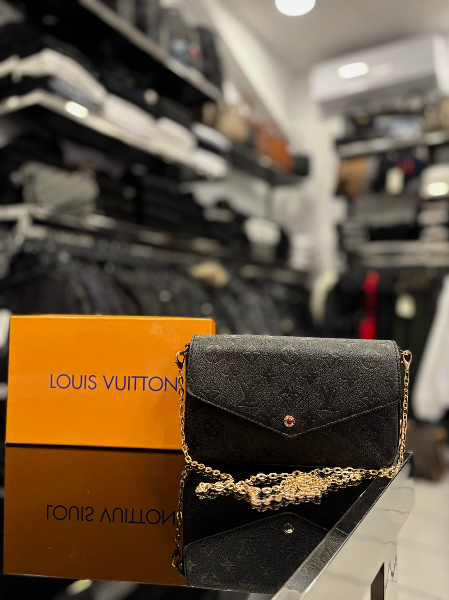 Louis Vuitton Black Monogram Empreinte Pochette Félicie