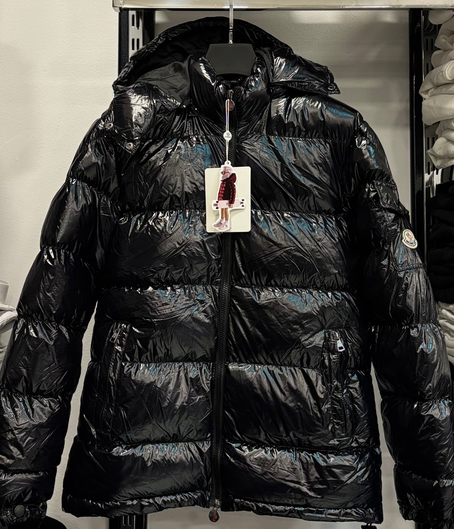 Moncler shiny black jacket