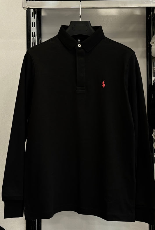 Polo Ralph Lauren long sleeve black t-shirt with collar