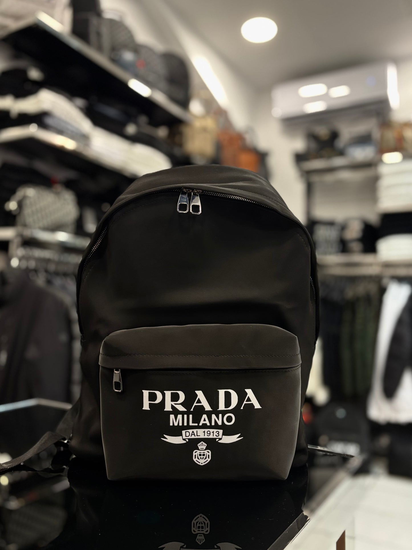 Prada black backpack