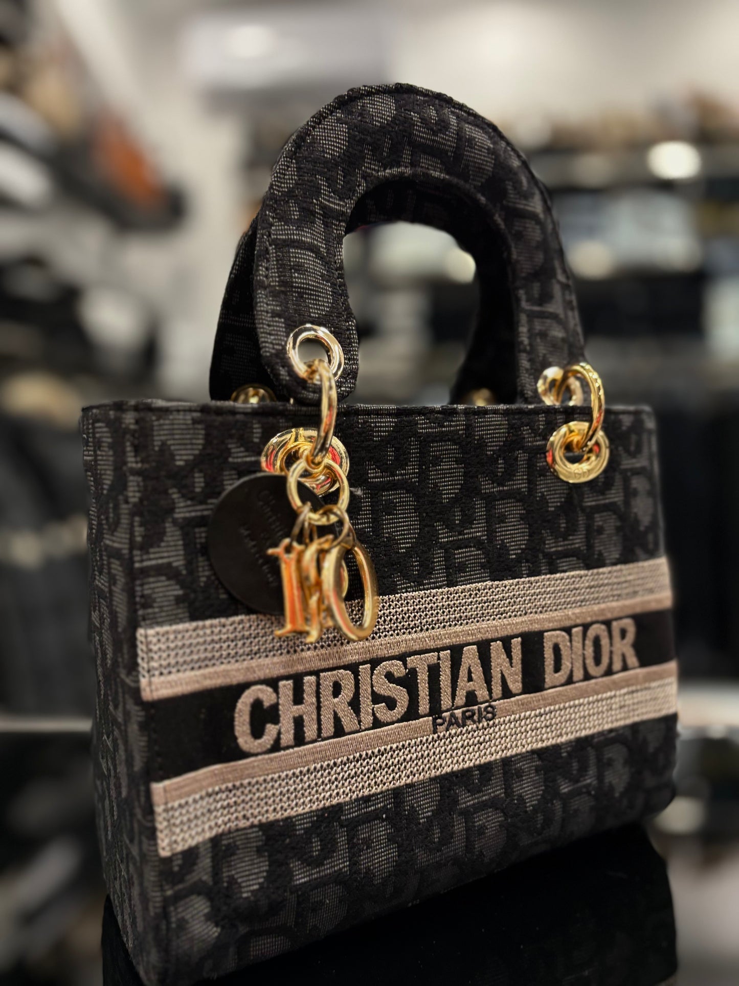 Dior Lady D-Lite Canvas black bag