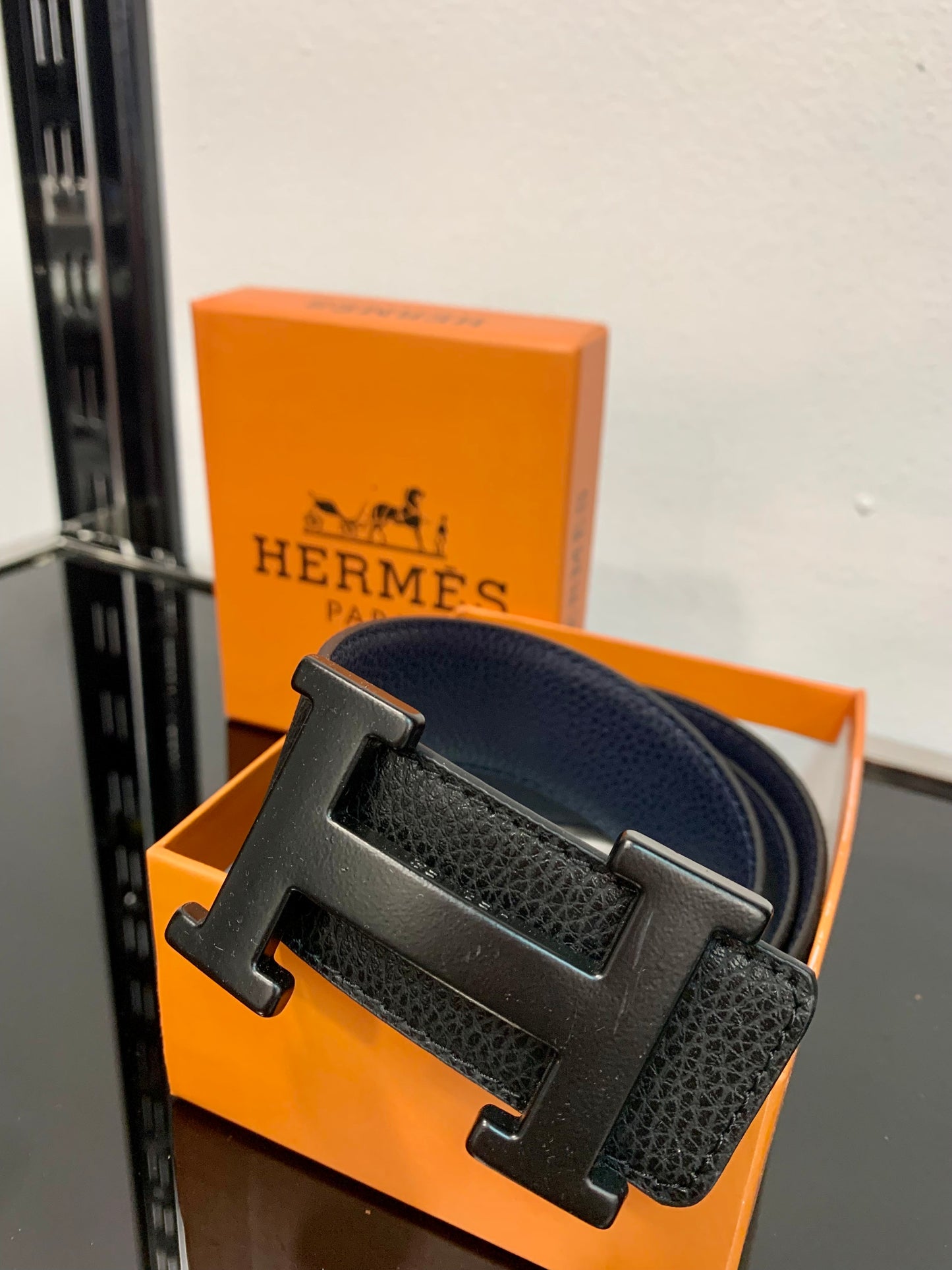 Hermes Belt black/dark blue