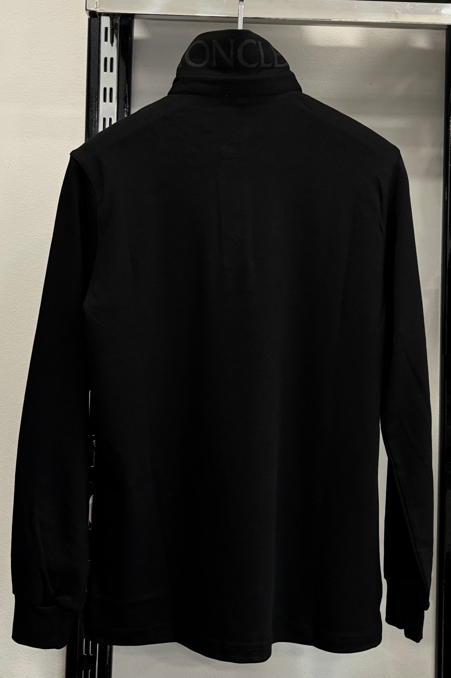 Moncler long sleeve black t-shirt with collar