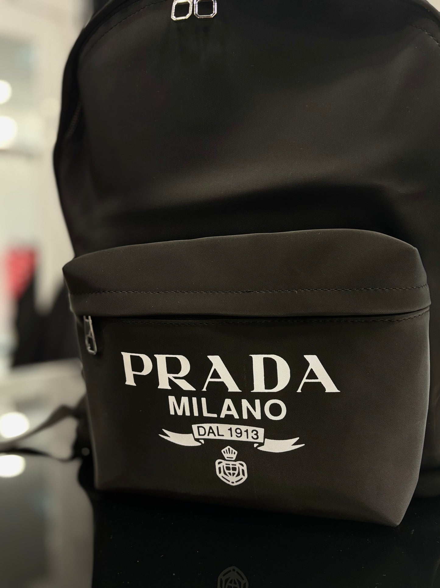 Prada black backpack