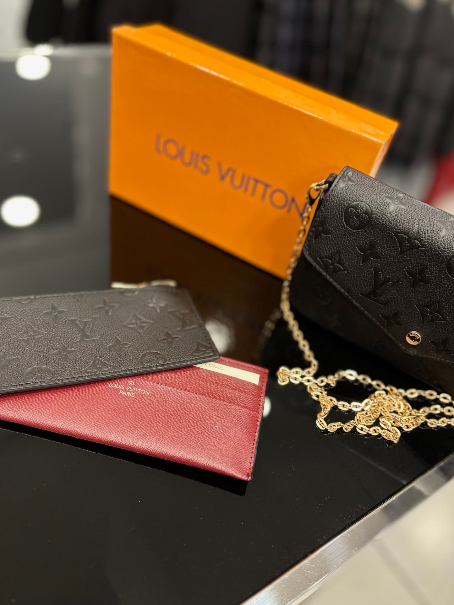 Louis Vuitton Black Monogram Empreinte Pochette Félicie