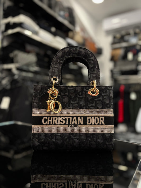 Dior Lady D-Lite Canvas black bag